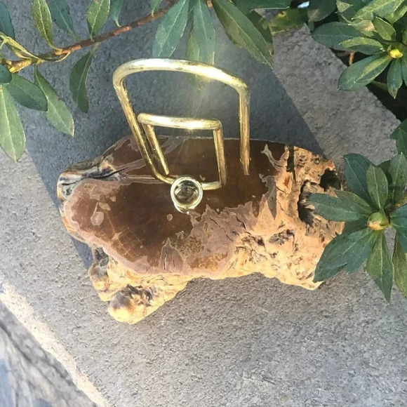 Vintage Mid Century Burl Wood Letter and Pen Holder - Picture 2 of 5